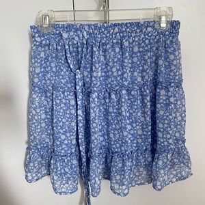 Blue and White Pattern Skirt